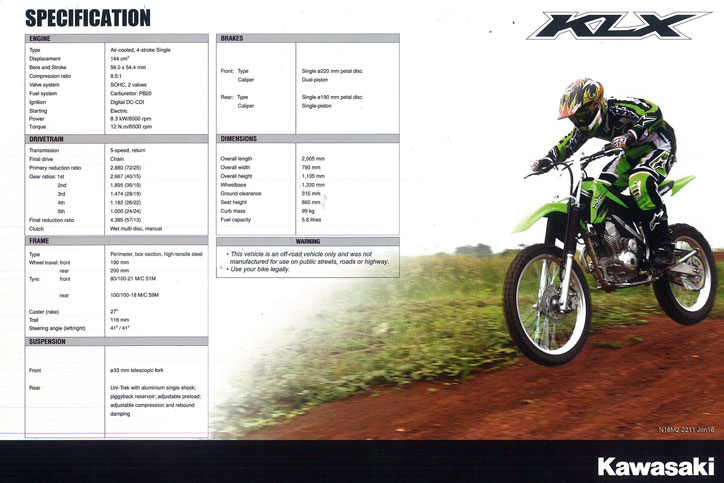Specification-New-KLX150-Indonesia