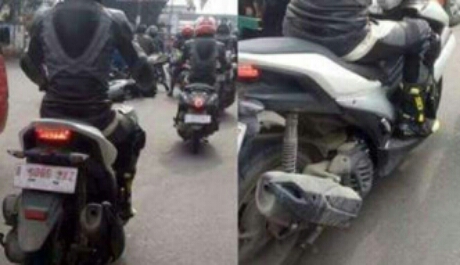 Spyshot kedua Yamaha NVX 155/Aerox 155 pakai sok belakang tanpa tabung