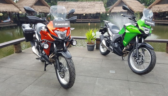 Yang Hijau Versys X 250 versi STD dan orange Versys 250 versi Tourer