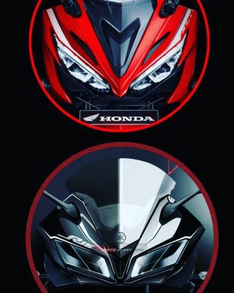 Ketika Headlamp New CBR150R K45G Diadu Sama Renderan Headlamp Yamaha R15 Facelift ala Mas Joe Motoblast! Keren mana sob! :D gpp deh menghayal dulu hehe