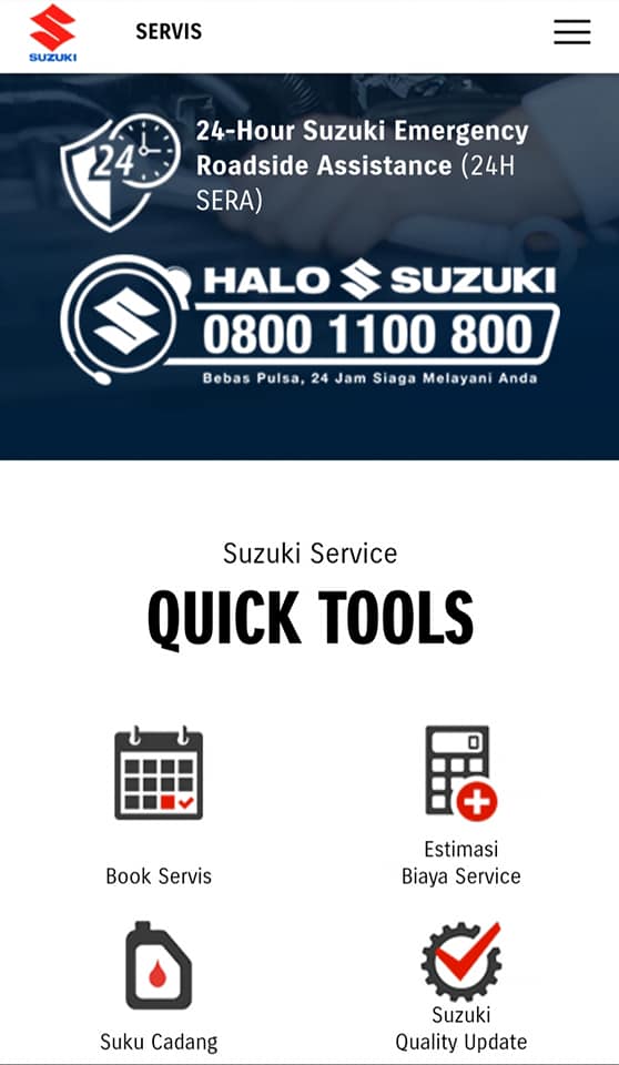 Website Suzuki.co.id Menu Services