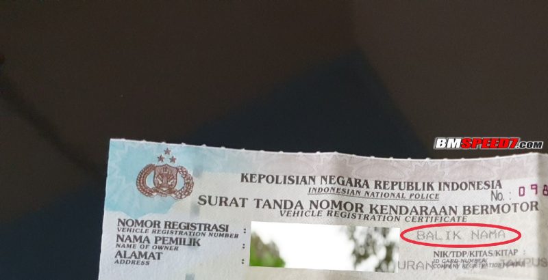 Biaya balik nama motor di Jakarta